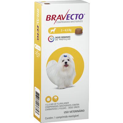 Antipulgas e Carrapatos MSD Bravecto para Cães de 2 a 4,5 Kg