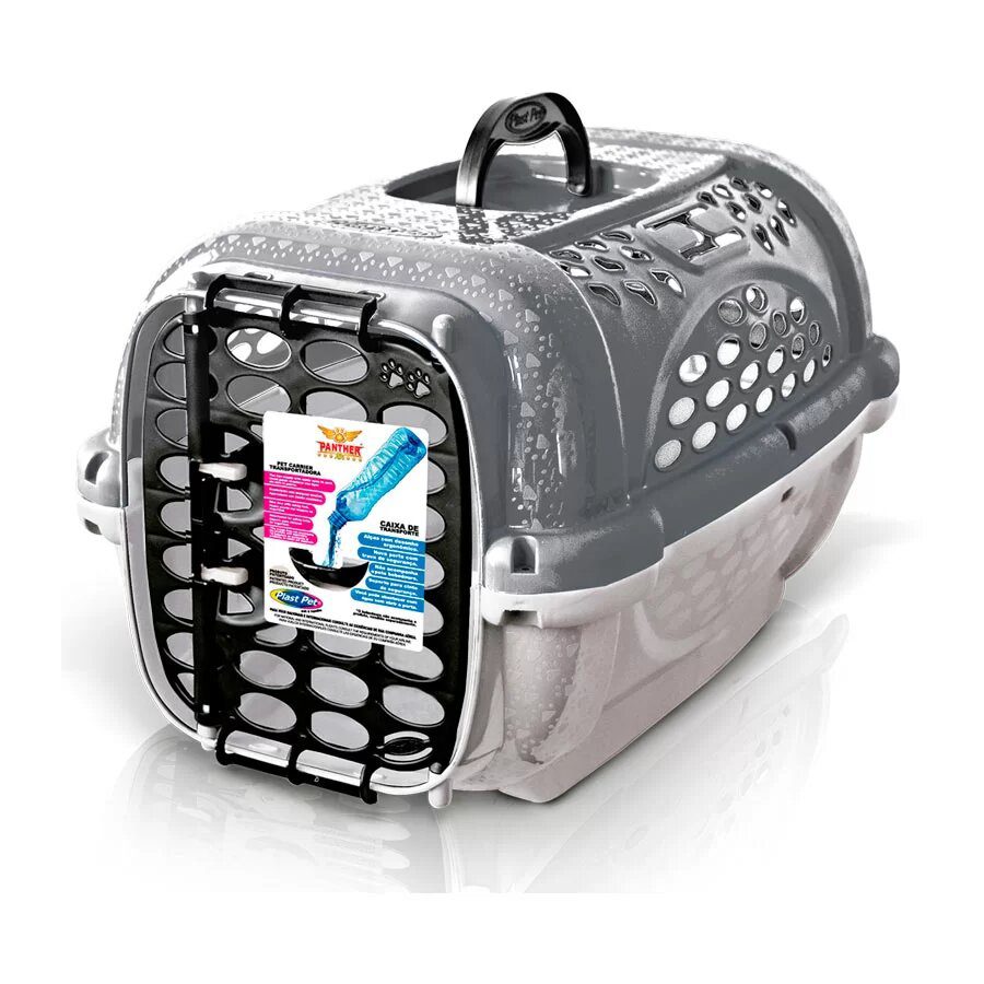 Caixa de Transporte Panther Pop Plast Pet Taupe para Cães e Gatos