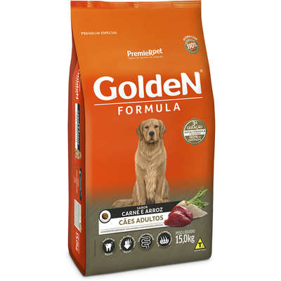 Ração Seca Golden Formula Carne e Arroz para Cães Adultos