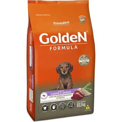 Ração Seca Golden Formula Carne e Arroz para Cães Filhotes de Raças Pequenas